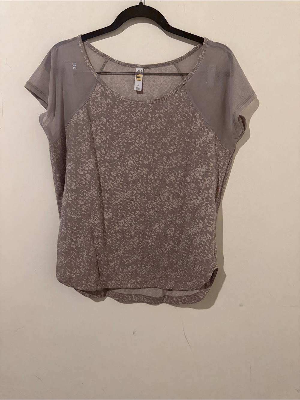 Lole Lightweight Gray  Print Scoop Neck Women's Top